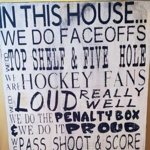 Hockey Decor Wall Sign